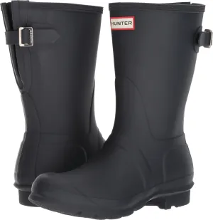Hunter Footwear Women's Original Short Back Adjustable Rain Boots, Navy, 6