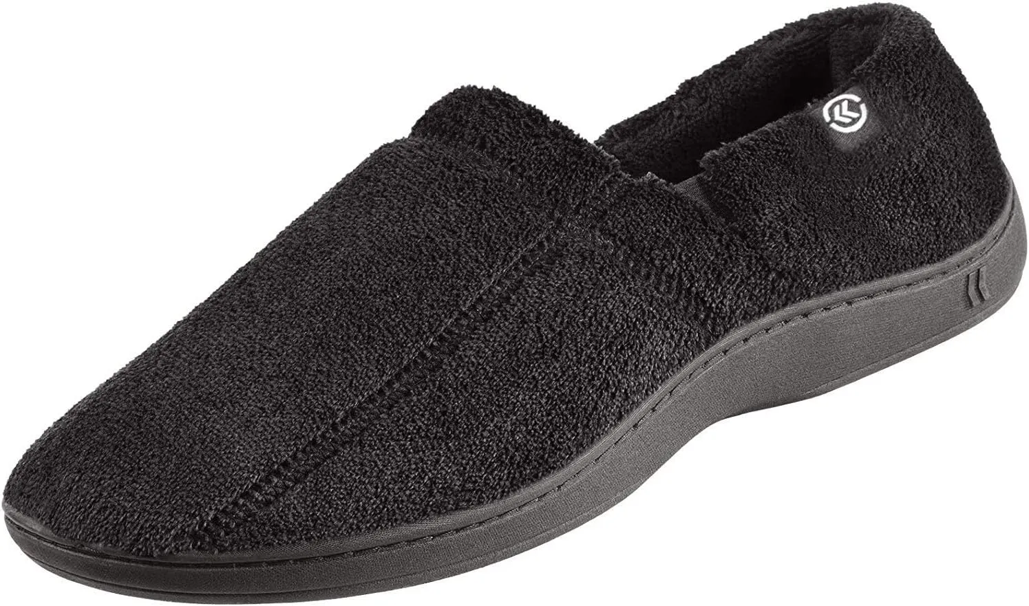 Isotoner Men's Microterry Moccasin Slipper with Memory Foam, Heel Cushion and Versatile Sole