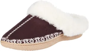 isotoner Women's Clara Embroidered Microsuede Clog Slippers