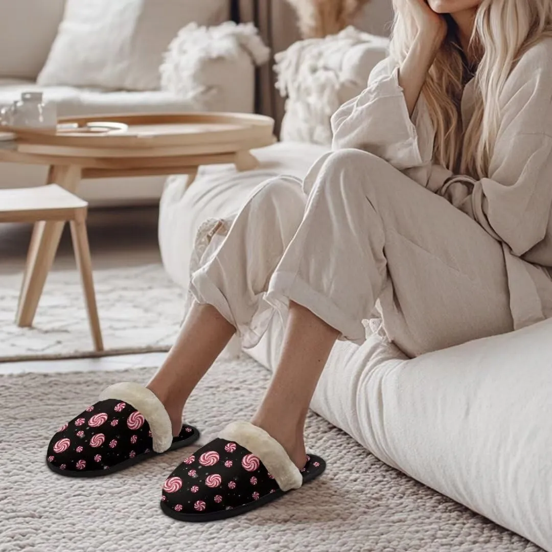 Jeiento Christmas Slippers for Men Women Comfortable Cotton Memory Foam Slippers Soft Fluffy Warm House Shoes Bedroom Slipper