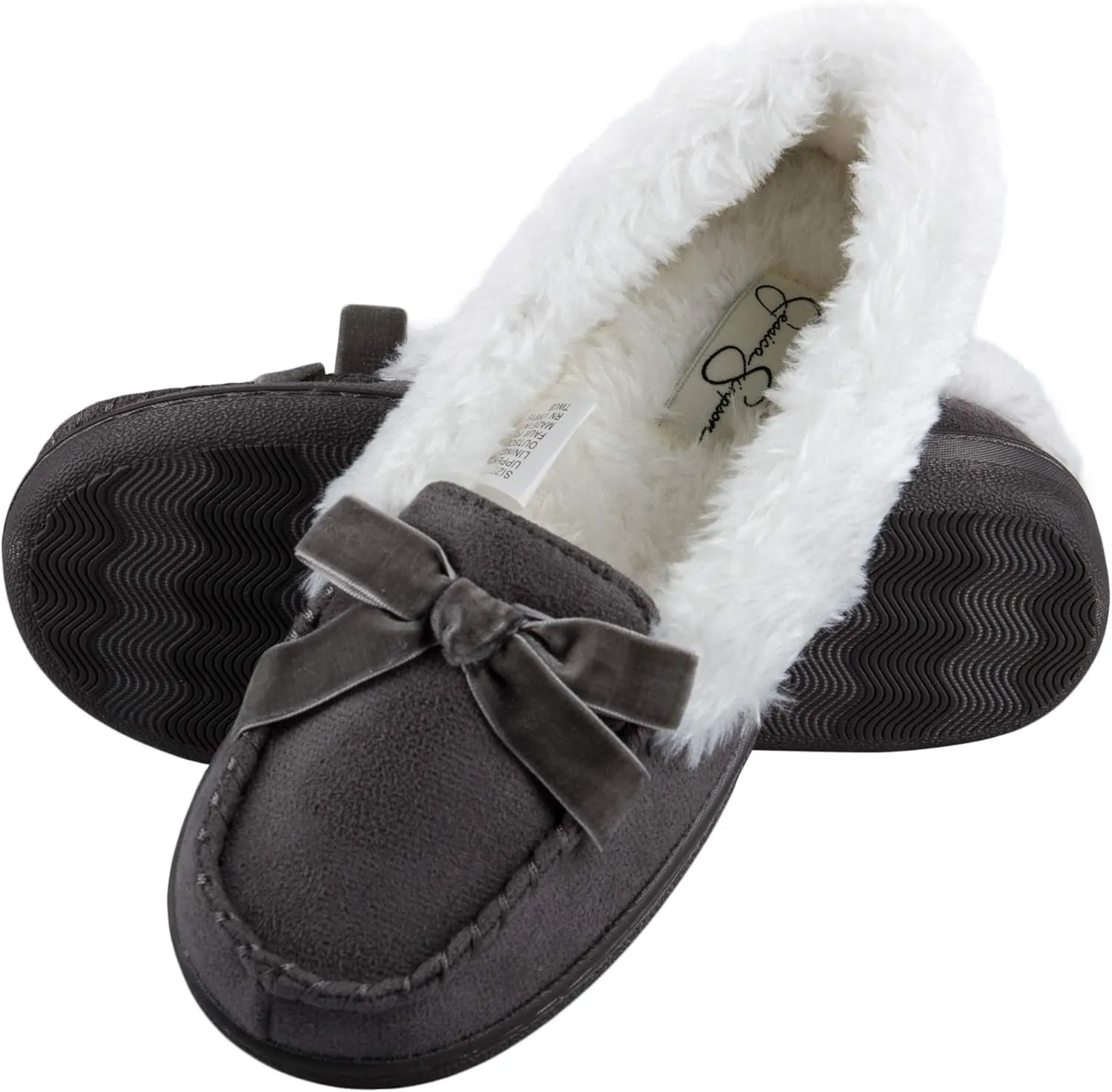 Jessica Simpson Girl's Microsuede Moccasin Indoor Outdoor Slipper Shoe