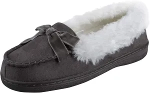 Jessica Simpson Girl's Microsuede Moccasin Indoor Outdoor Slipper Shoe