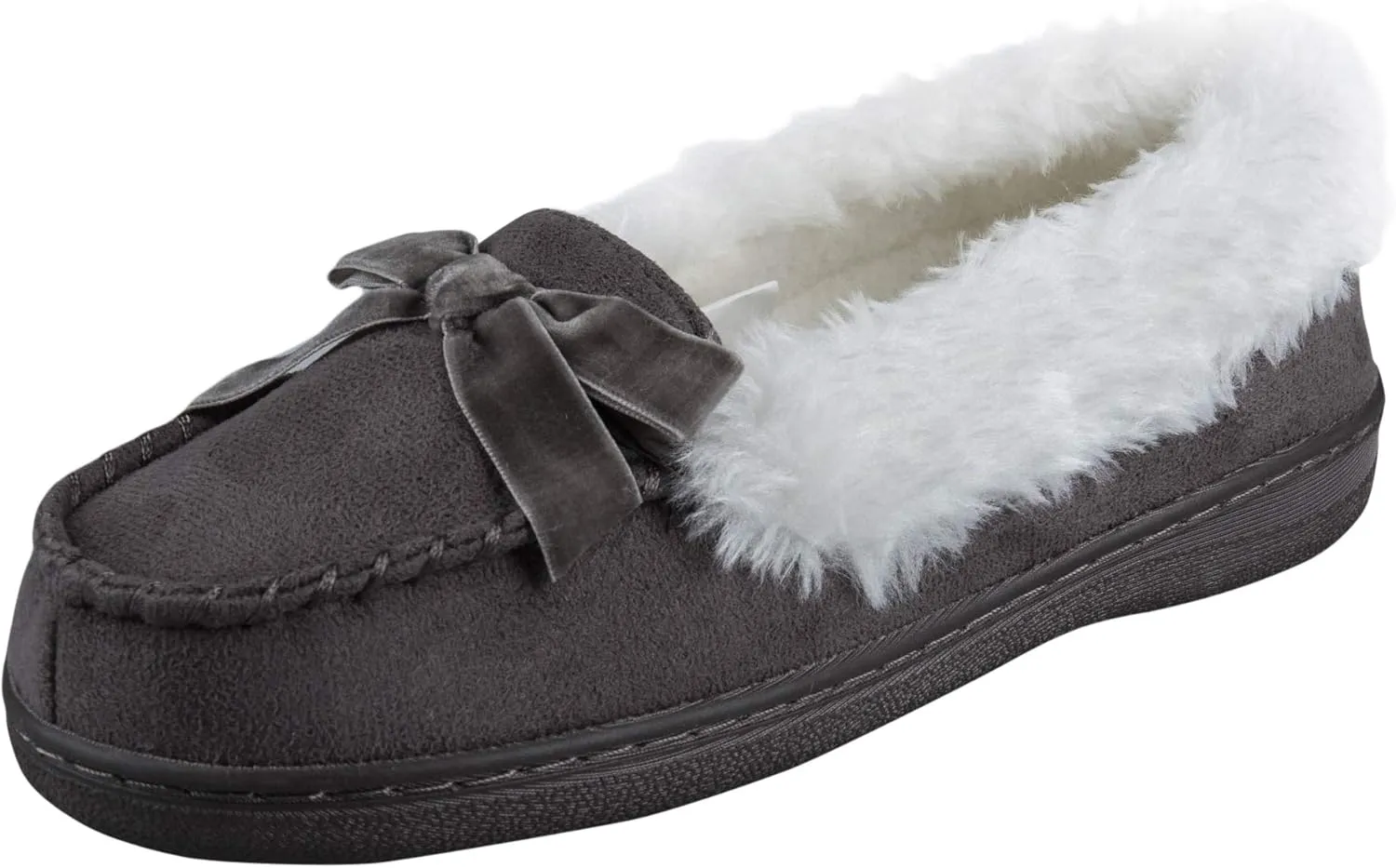Jessica Simpson Girl's Microsuede Moccasin Indoor Outdoor Slipper Shoe