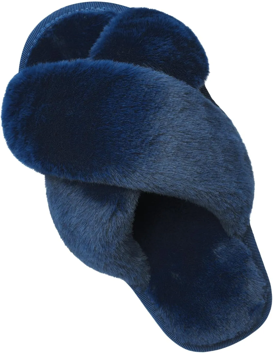 JIASUQI Women's Open Toe Slippers Fuzzy Fluffy House Slippers for Women Cozy Criss Cross Furry Slides Slippers