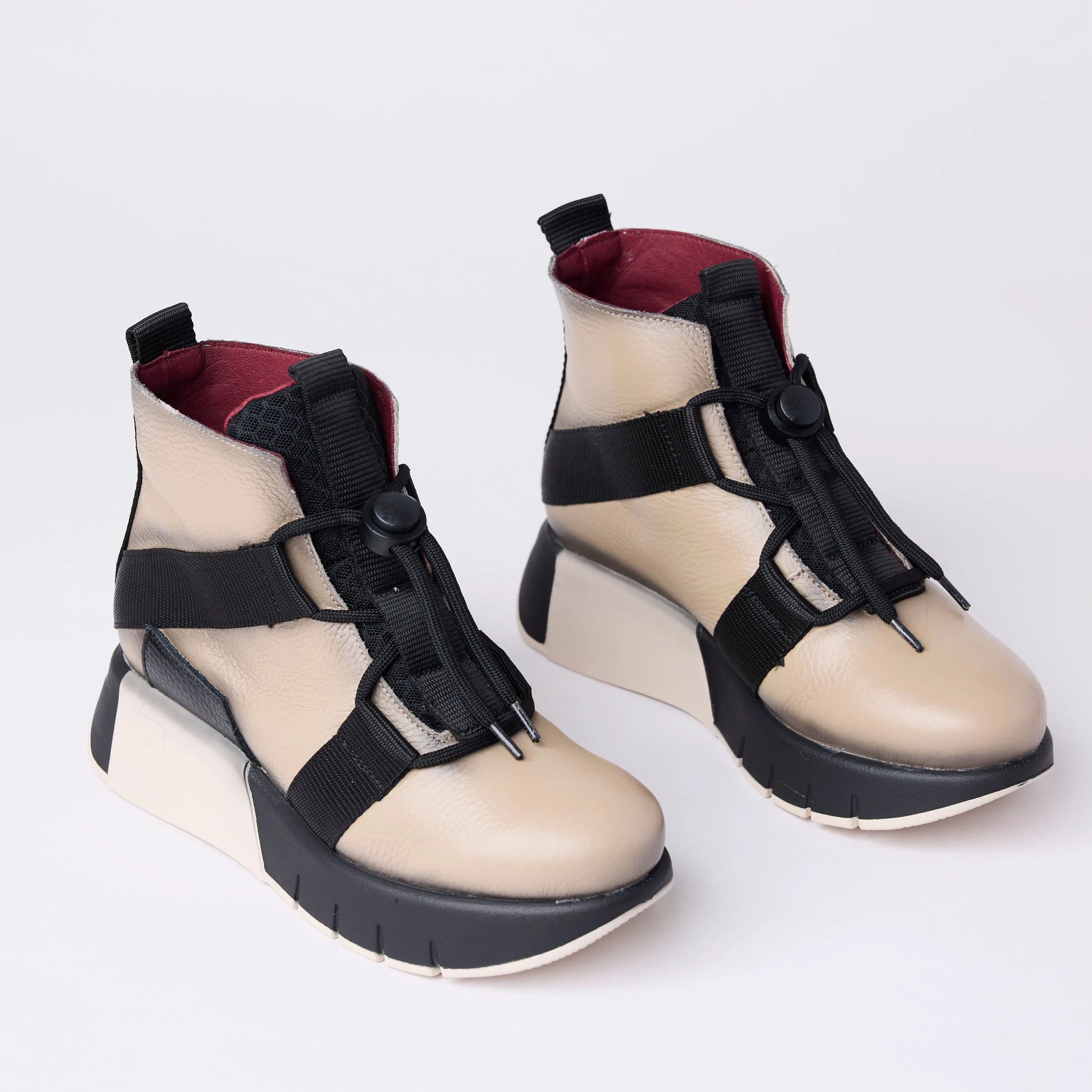 Jose Saenz Cream Leather Ankle Boots, Nozomi Shoe Boutique