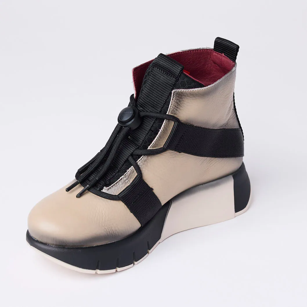 Jose Saenz Cream Leather Ankle Boots, Nozomi Shoe Boutique