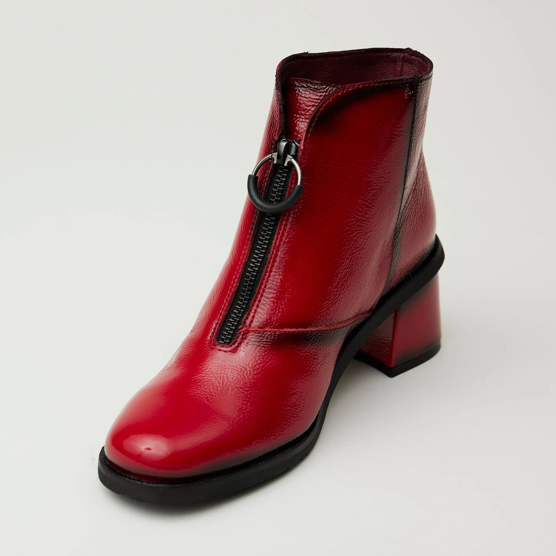 Jose Saenz Red Patent Ankle Boots