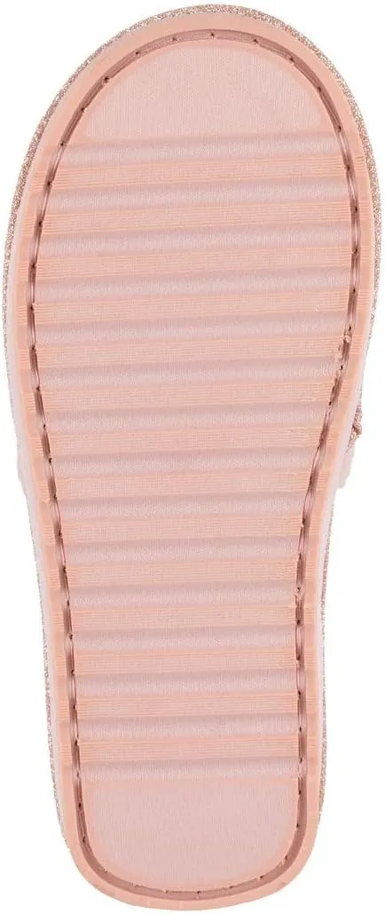 Juicy Couture Women's Plush Faux Fur Slippers – Cozy Open-Toe Slides, Soft Indoor/Outdoor House Shoes