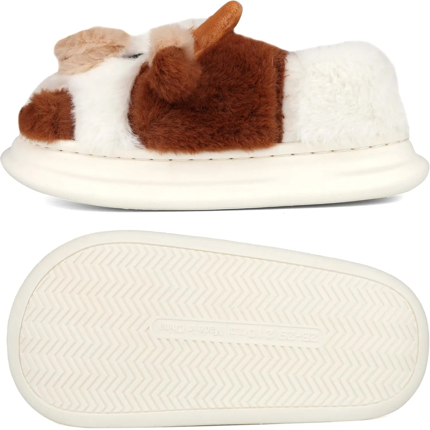 Kids Cow Slippers - Toddler Slippers for Boys & Girls, Cute Animal Design, Indoor/Outdoor Plush, Warm & Fuzzy, Memory Foam Insole
