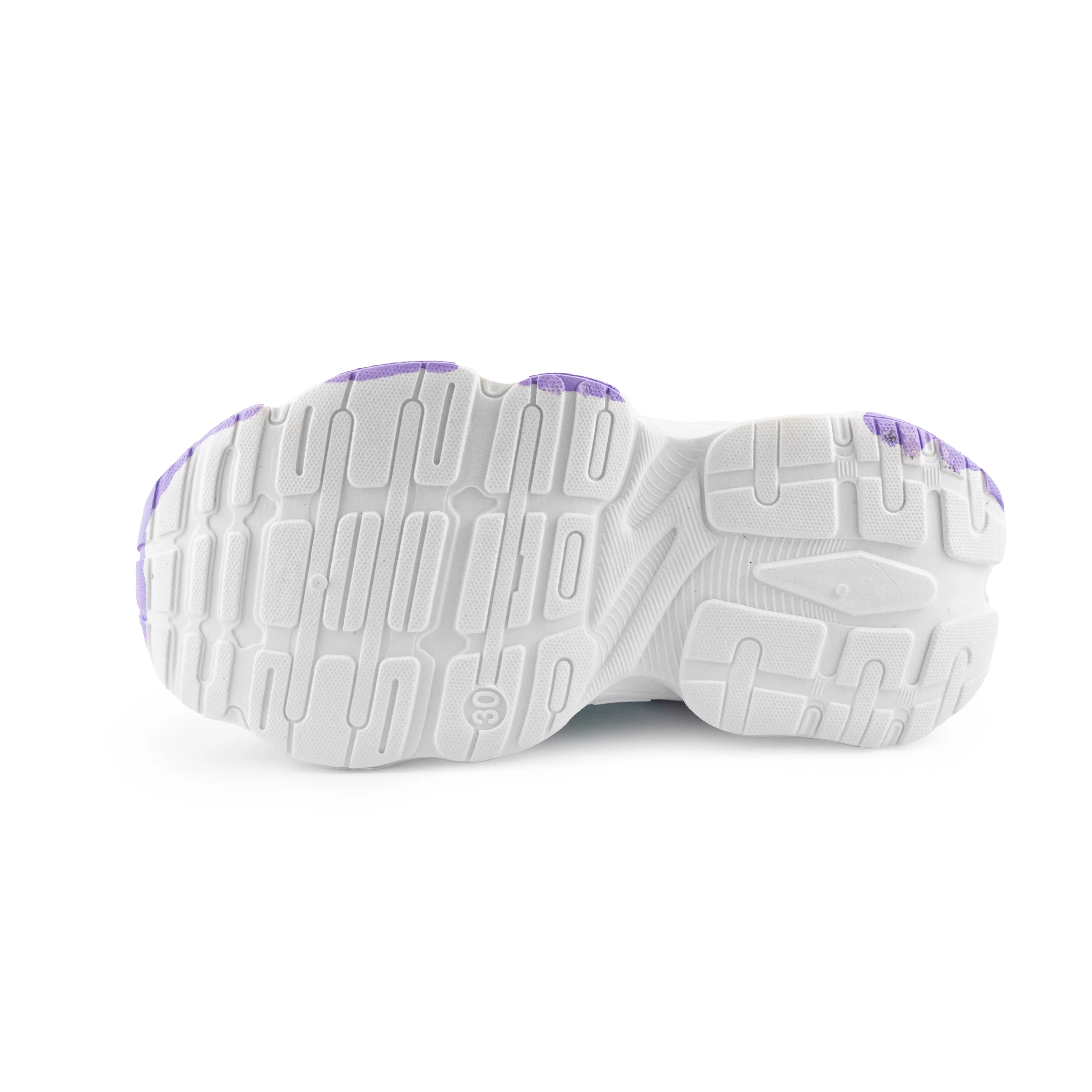 Kid's Rotary buckle Sneakers - Purple/White D3032