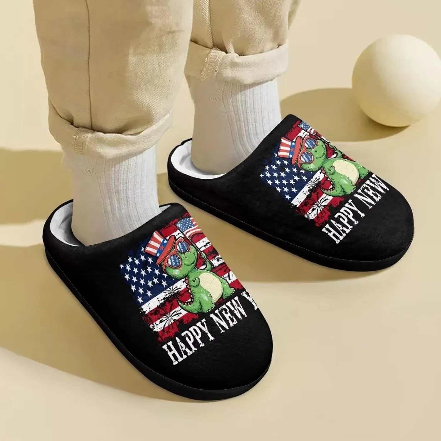 Kids Slippers for Boys, Warm Soft Fluffy Slippers for Winter, Slip On Scuff Slippers for Bedroom