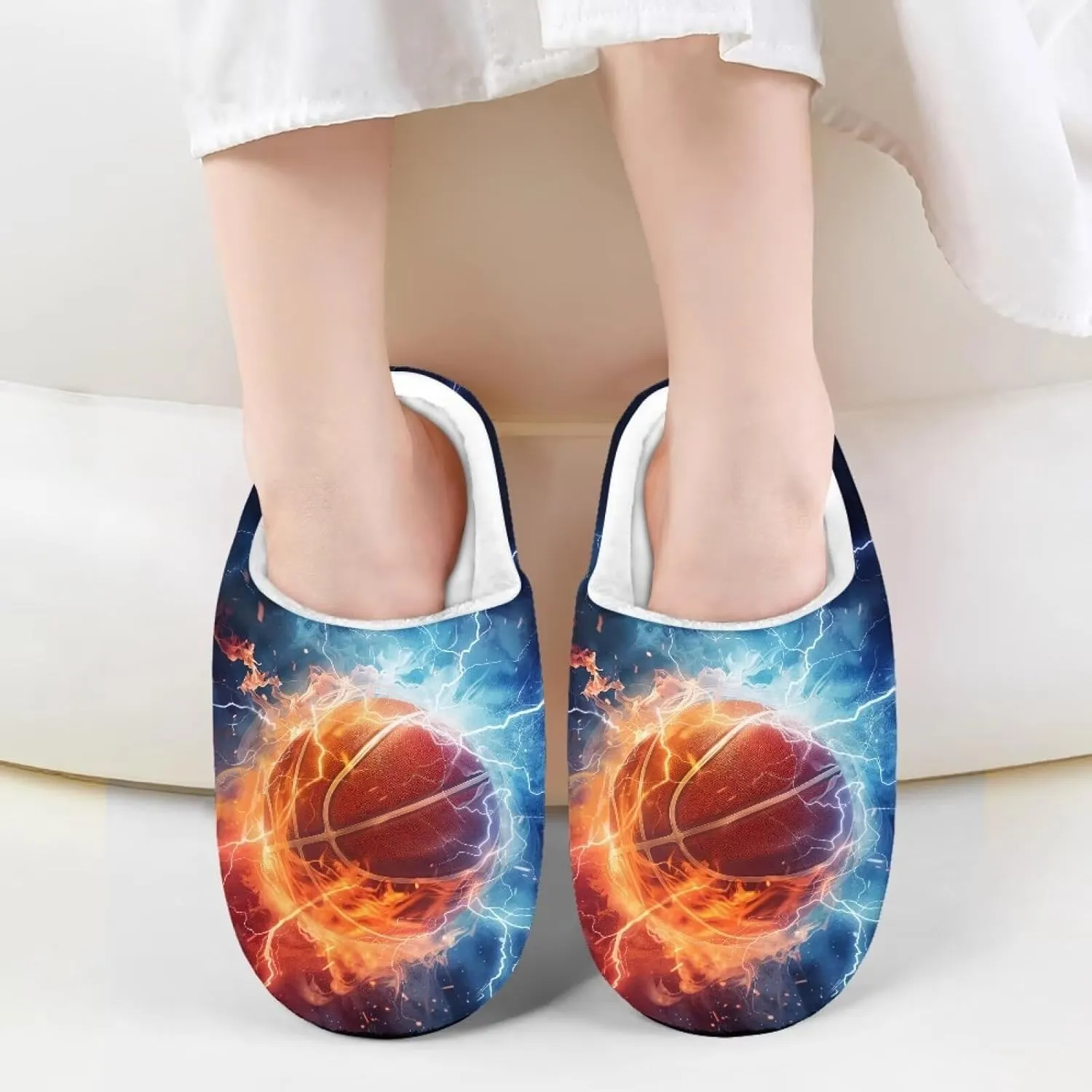 Kids Slippers for Girls Boys - Plush Fuzzy Indoor Shoes
