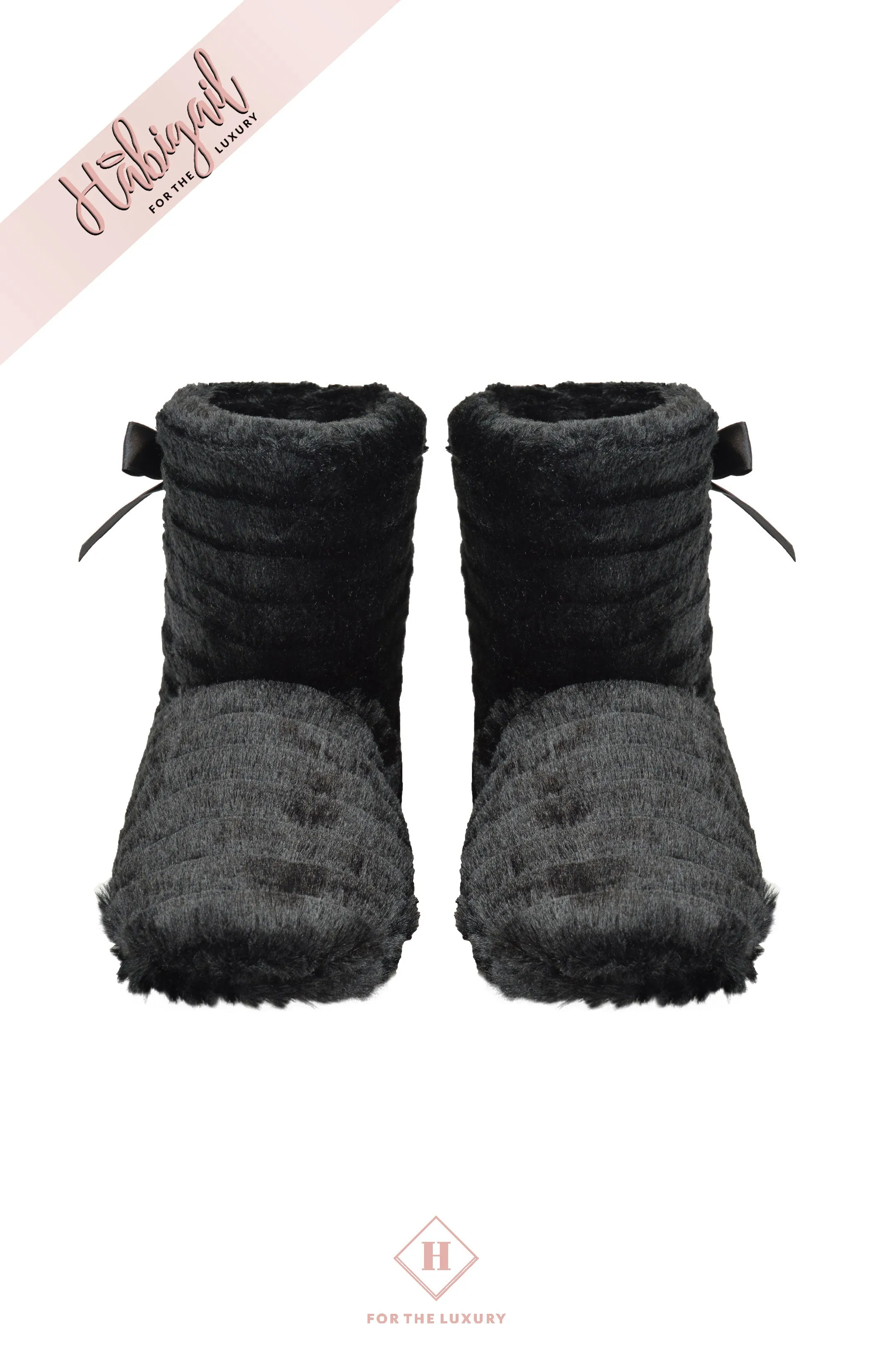 Ladies Luxury Plush Slip On Boot Slippers