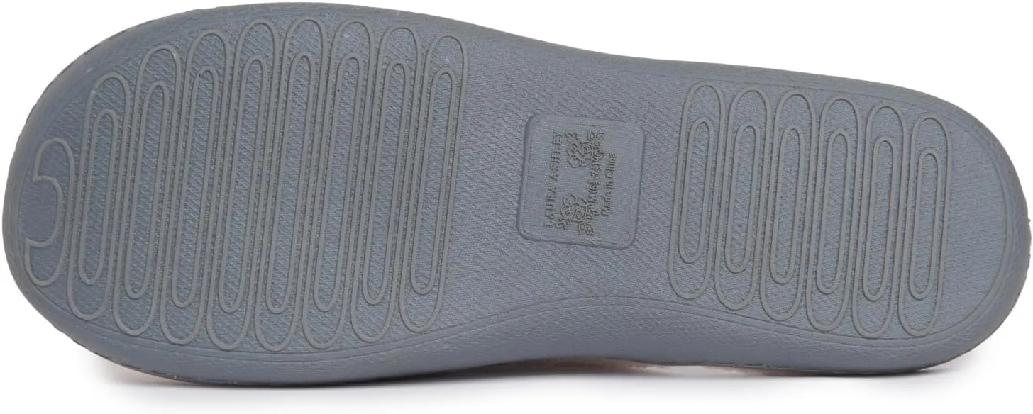Laura Ashley Ladies Spa Rugged Slippers With Memory Foam Insole