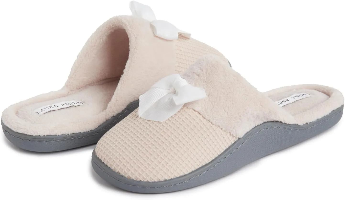 Laura Ashley Ladies Spa Rugged Slippers With Memory Foam Insole