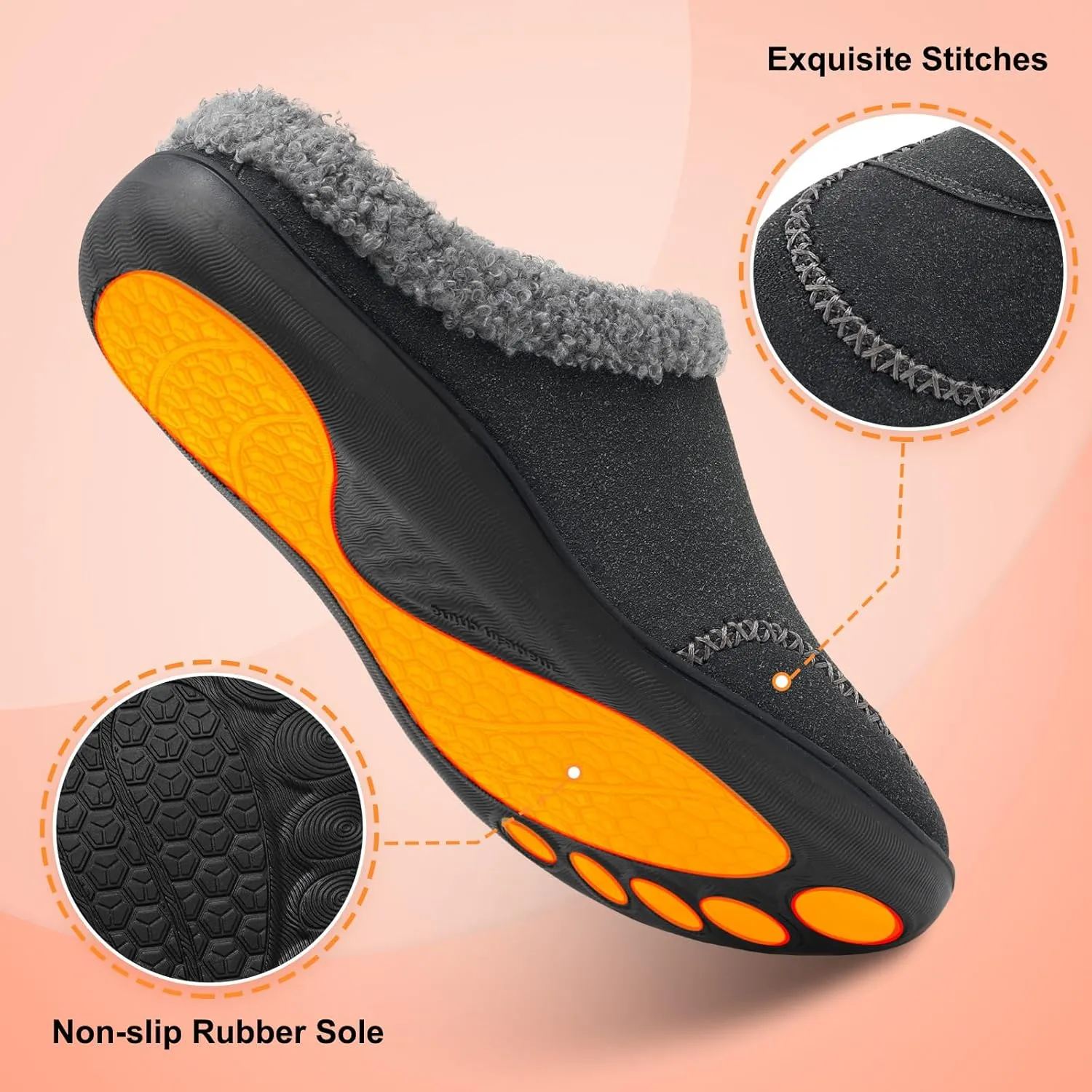 LeIsfIt Womens Wide Slippers Adjustable Diabetic Slippers Memory Foam Swollen Arthritis Edema House Shoes Indoor Outdoor