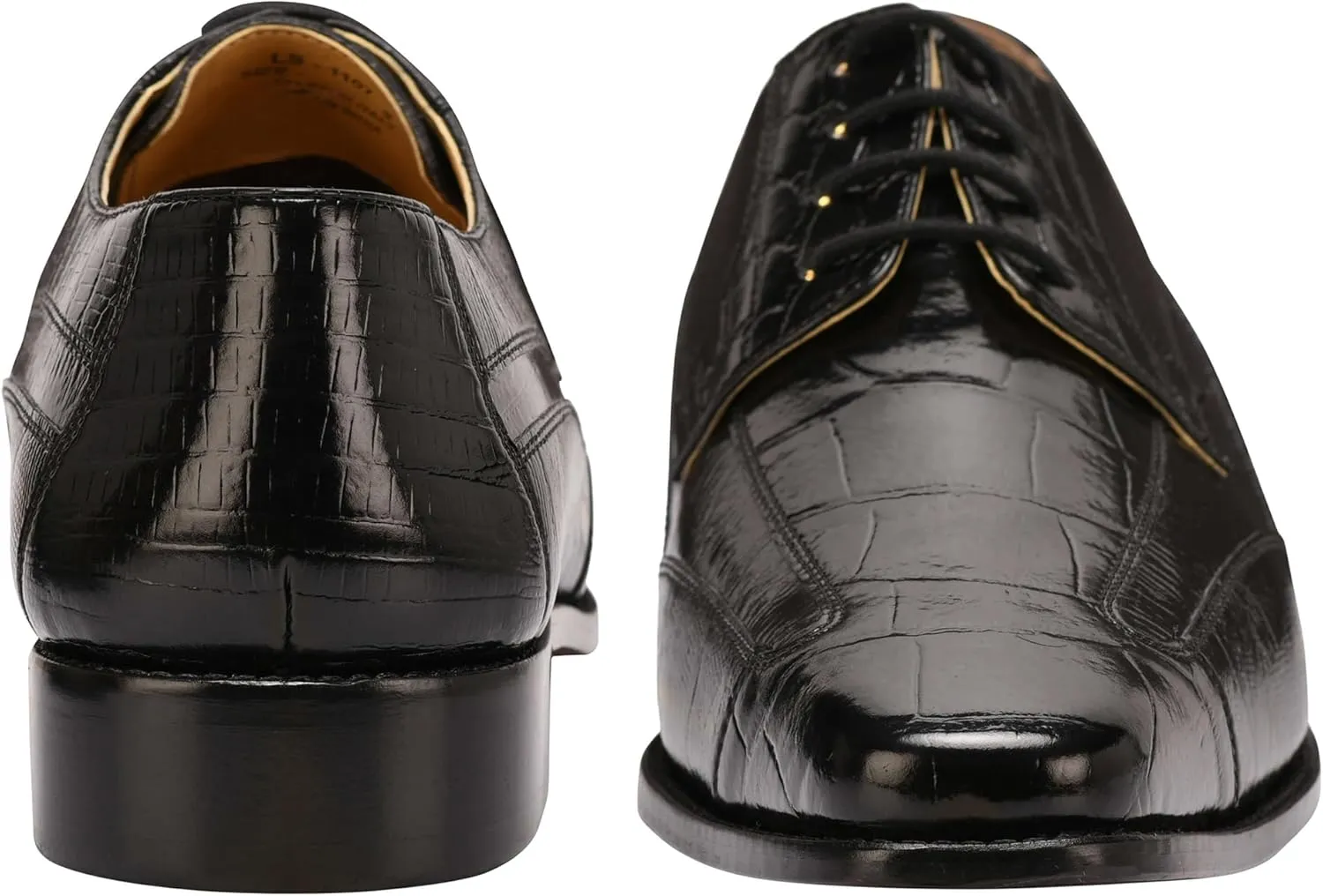 LIBERTYZENO Mens Wingtip Brogue Genuine Leather Adults Lace Up Oxford Dress Shoes for Easter Gift LS-1105