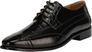 LIBERTYZENO Mens Wingtip Brogue Genuine Leather Adults Lace Up Oxford Dress Shoes for Easter Gift LS-1105