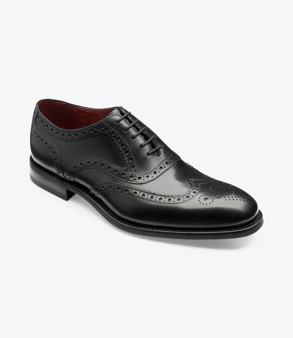 LOAKE KERRIDGE BLACK OXFORD BROGUE RUBBER SOLE F-MEDIUM