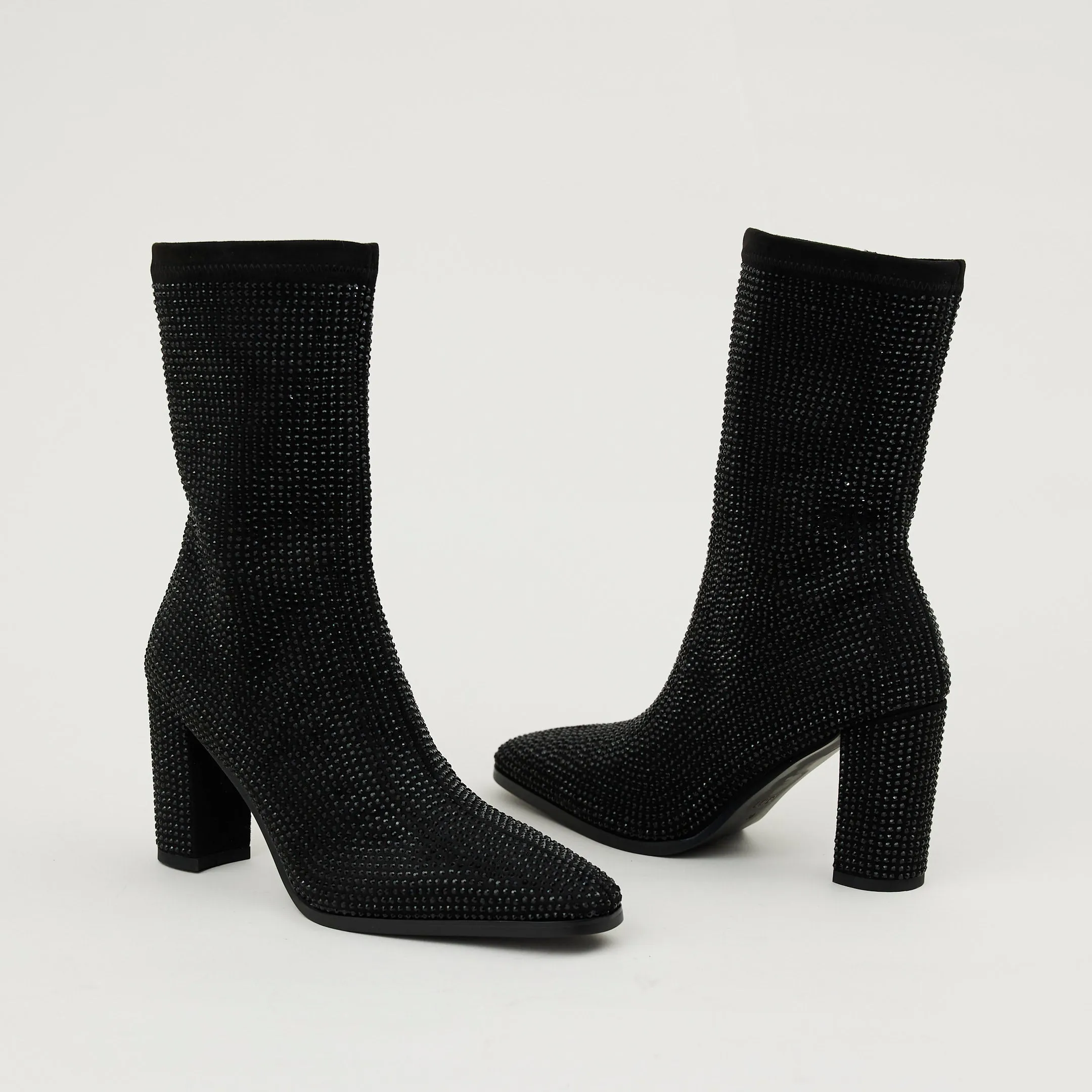 Lodi Black Sparkly Stretch Boots