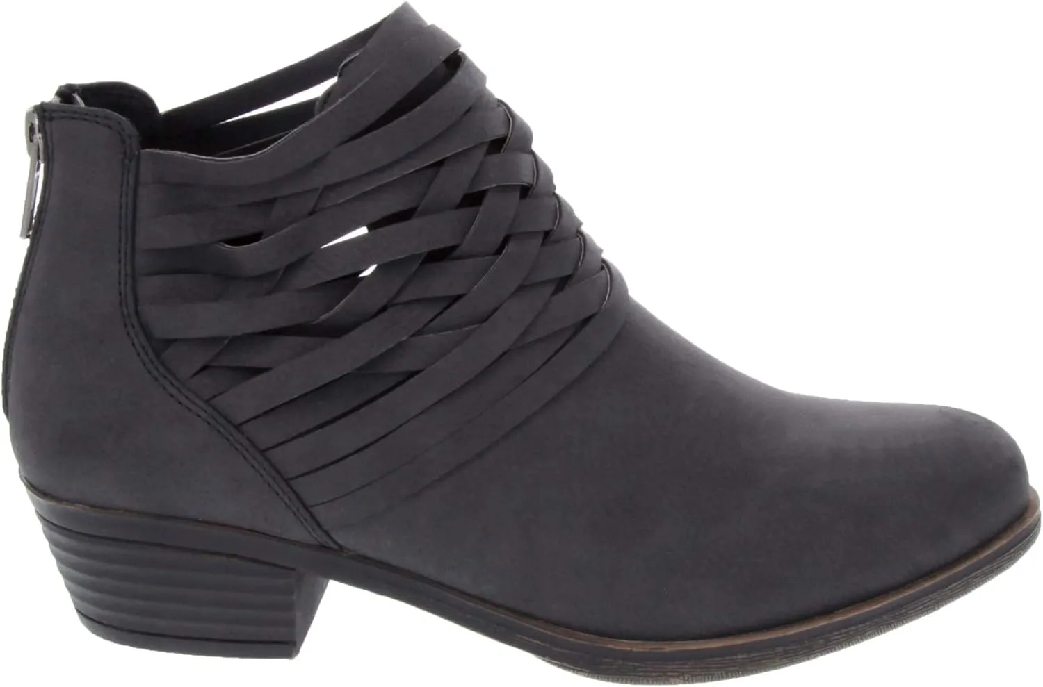 LONDON FOG Womens Mittle Dress Block Heel Ankle Boot, Ladies Back Zip Bootie with Criss Cross Wraparounds