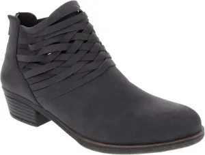 LONDON FOG Womens Mittle Dress Block Heel Ankle Boot, Ladies Back Zip Bootie with Criss Cross Wraparounds