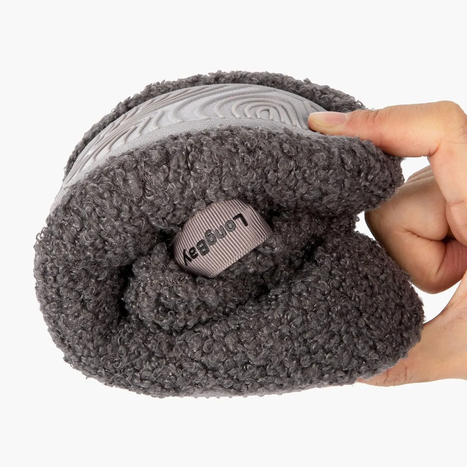 LongBay Women’s Warm Curly Fur Bootie Slippers Comfy Plush Fleece Boots Memory Foam House Shoes