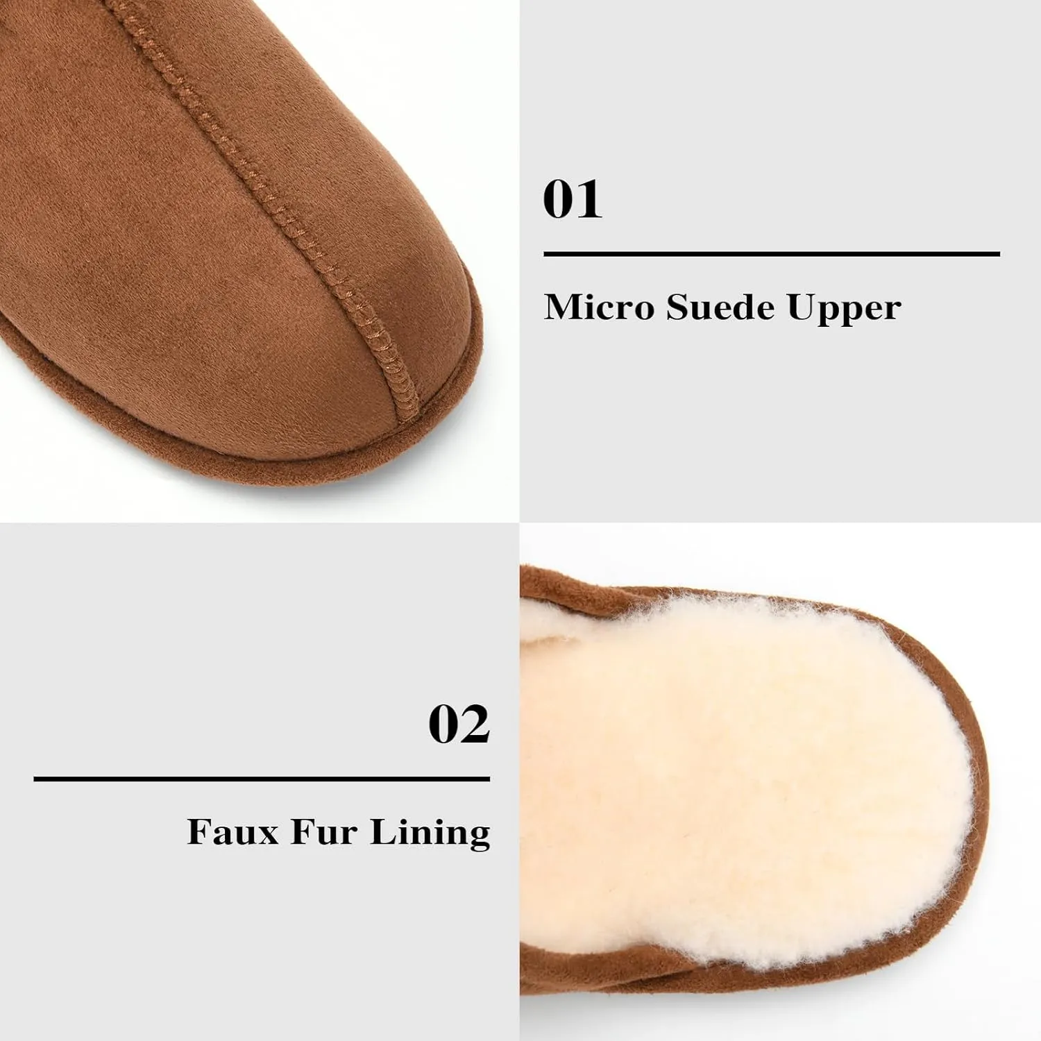 LORDFON Mens-Memory-Foam-Slip-On-House-Slippers Closed Toe Scuff Indoor Home Slipper for Men Comfy Cozy Soft Non-Slip Bedroom Slippers Houseshoes