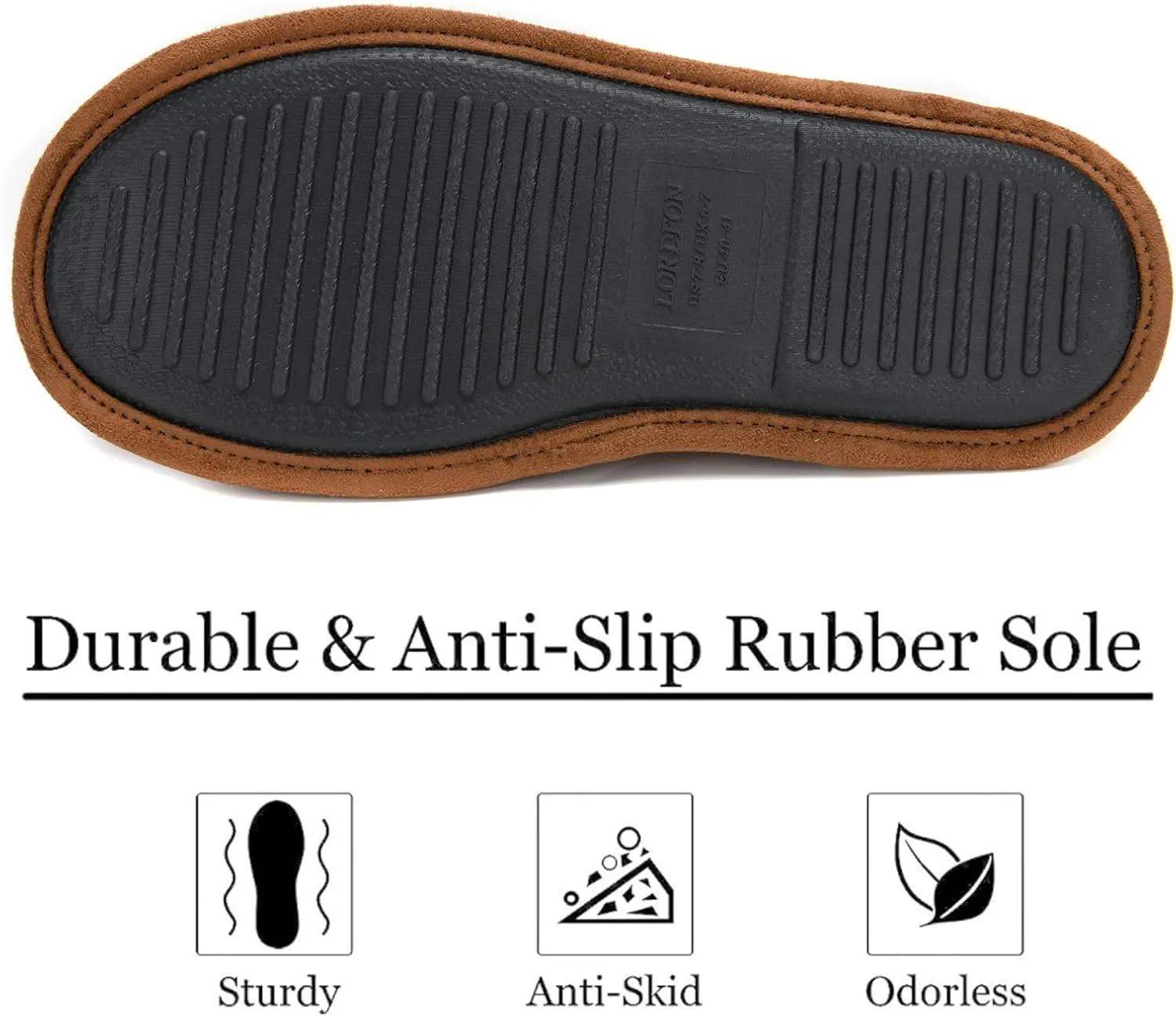 LORDFON Mens-Memory-Foam-Slip-On-House-Slippers Closed Toe Scuff Indoor Home Slipper for Men Comfy Cozy Soft Non-Slip Bedroom Slippers Houseshoes