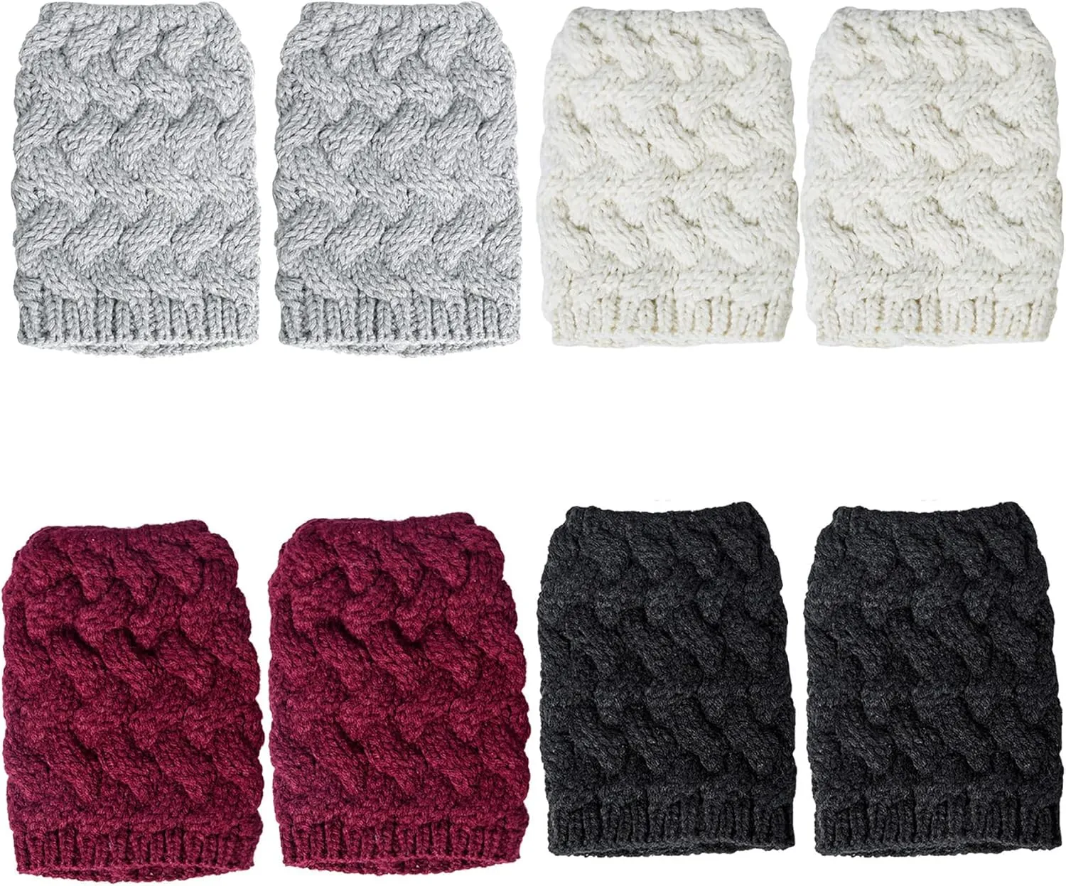 Loritta Womens Boot Socks Winter Warm Crochet Knitted Boot Cuffs Topper Socks Short Leg Warmers Gifts