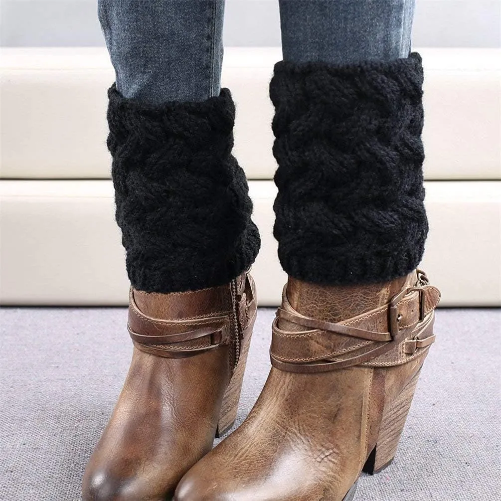 Loritta Womens Boot Socks Winter Warm Crochet Knitted Boot Cuffs Topper Socks Short Leg Warmers Gifts