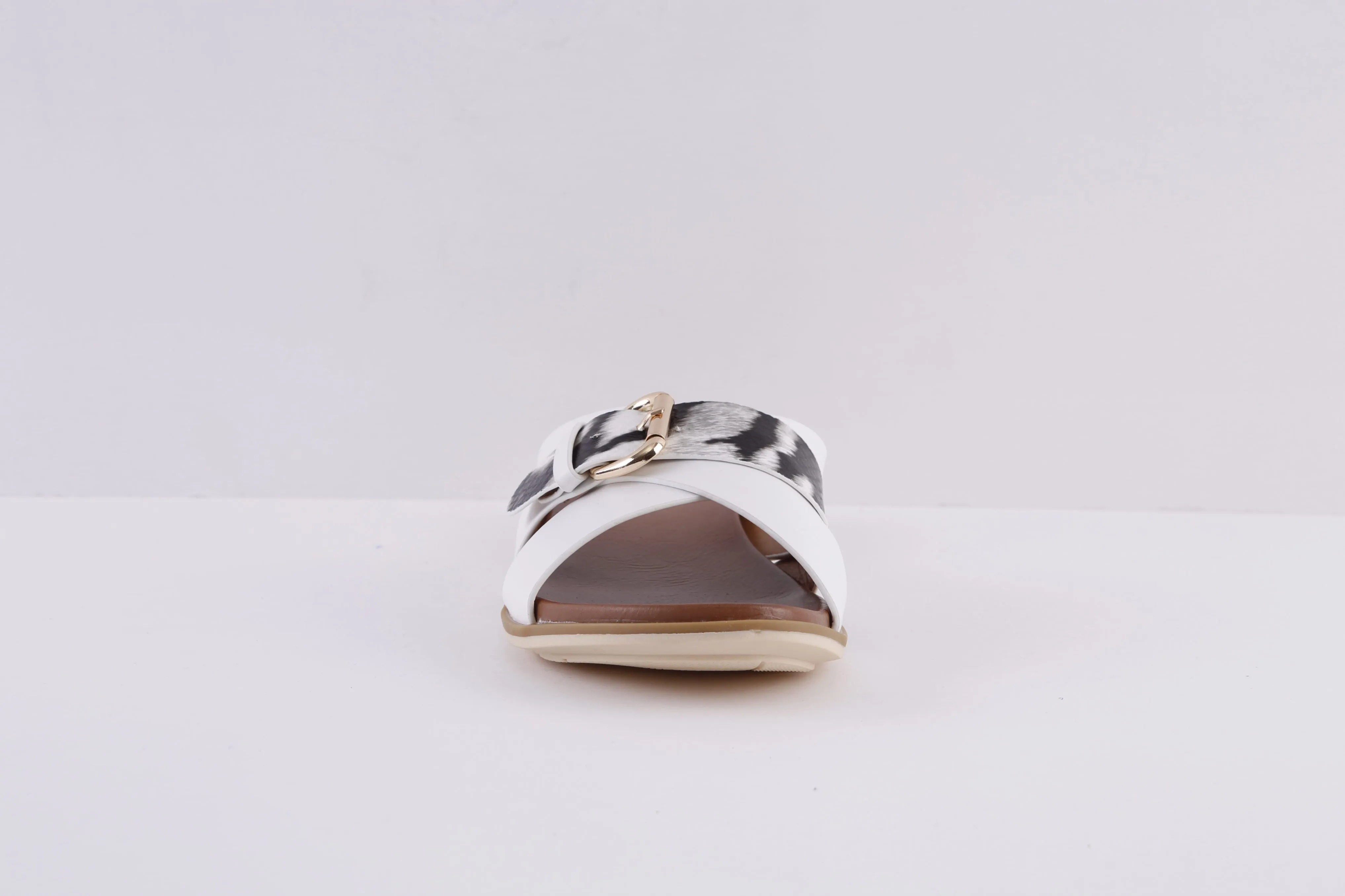 LUNAR - JLH277 REESE-FLAT FASHION MULE - WHITE