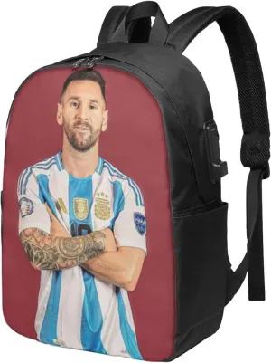 M-essi simple large capacity backpack, the whole bag is stylish and lightweight, the main bag is large enough Black