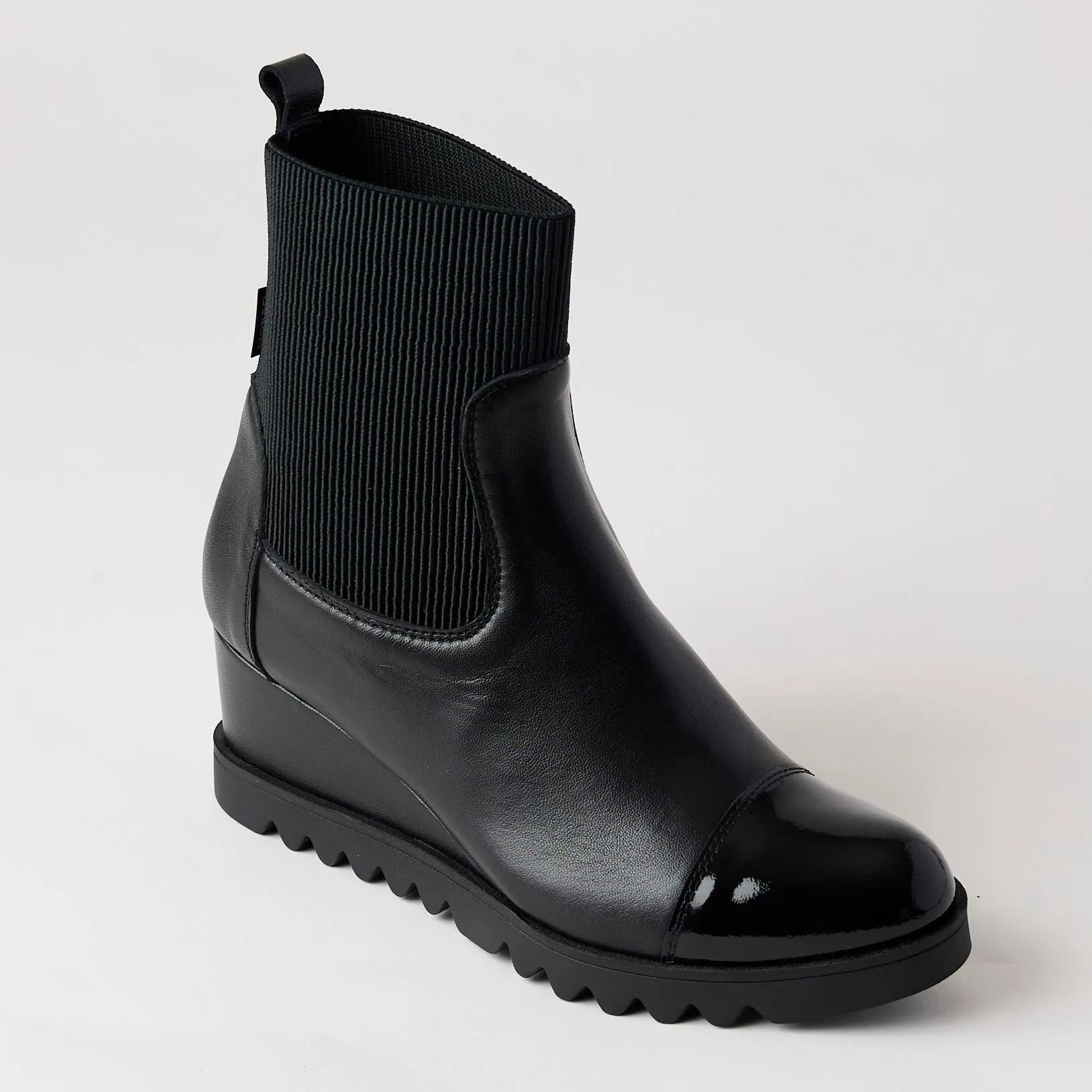 Marco Moreo Black Stretch & Leather Ankle Boots