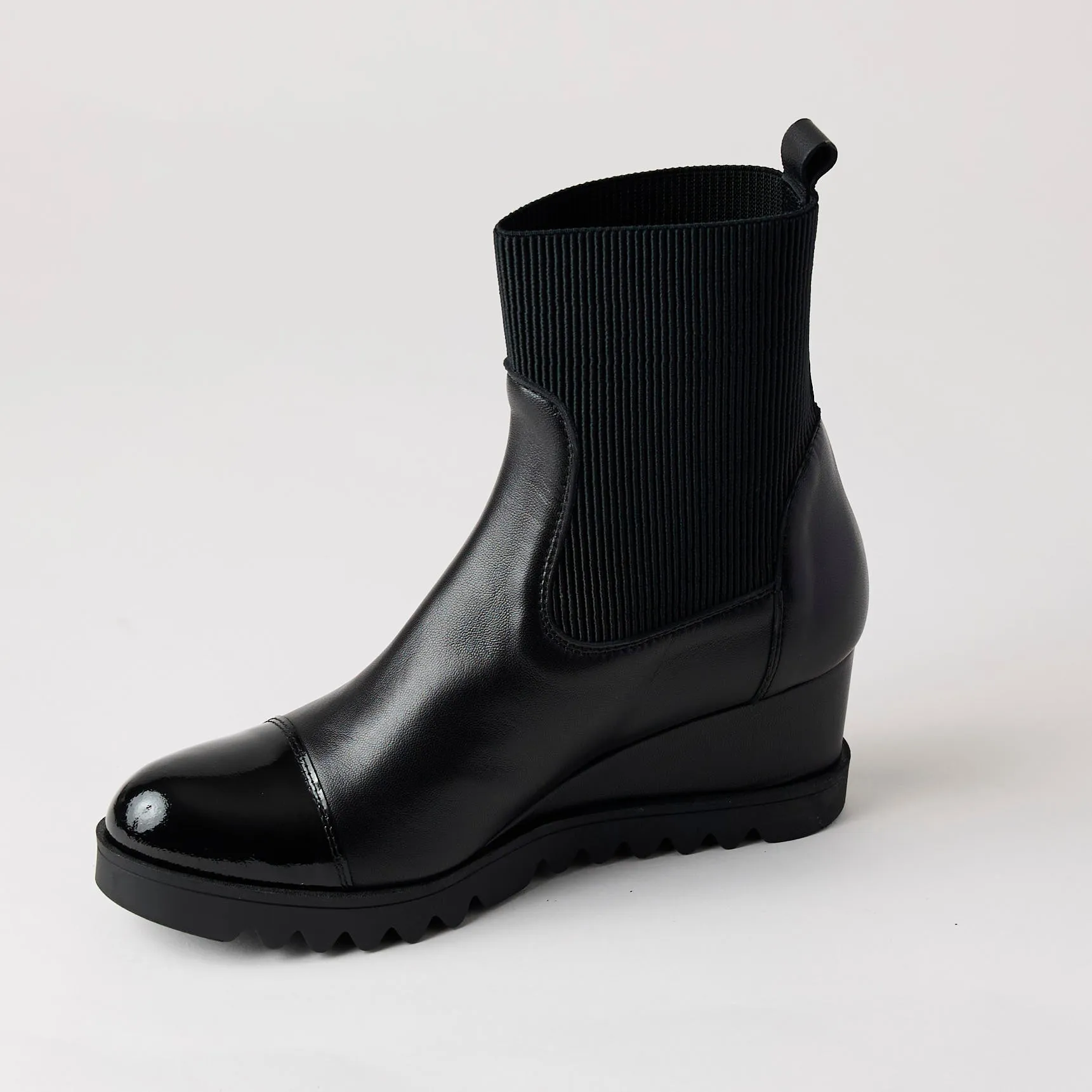 Marco Moreo Black Stretch & Leather Ankle Boots