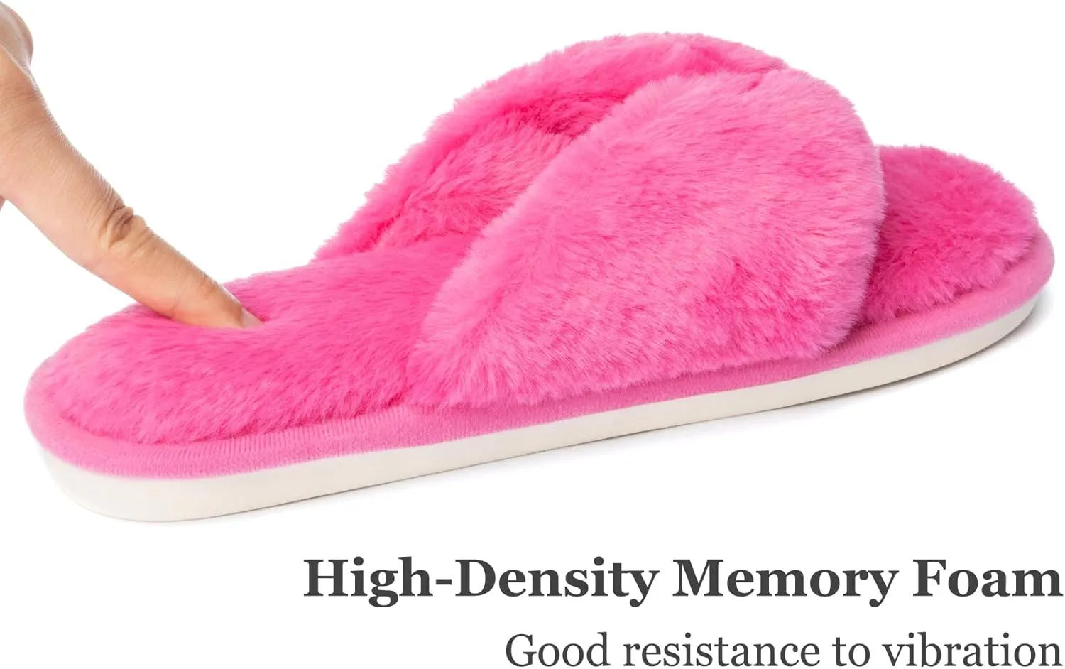 MAXTOP Fluffy House Slippers for Women Open Toe Cute Memory Foam Flip Flop Slippers Indoor Outdoor Soft Slides Shoes