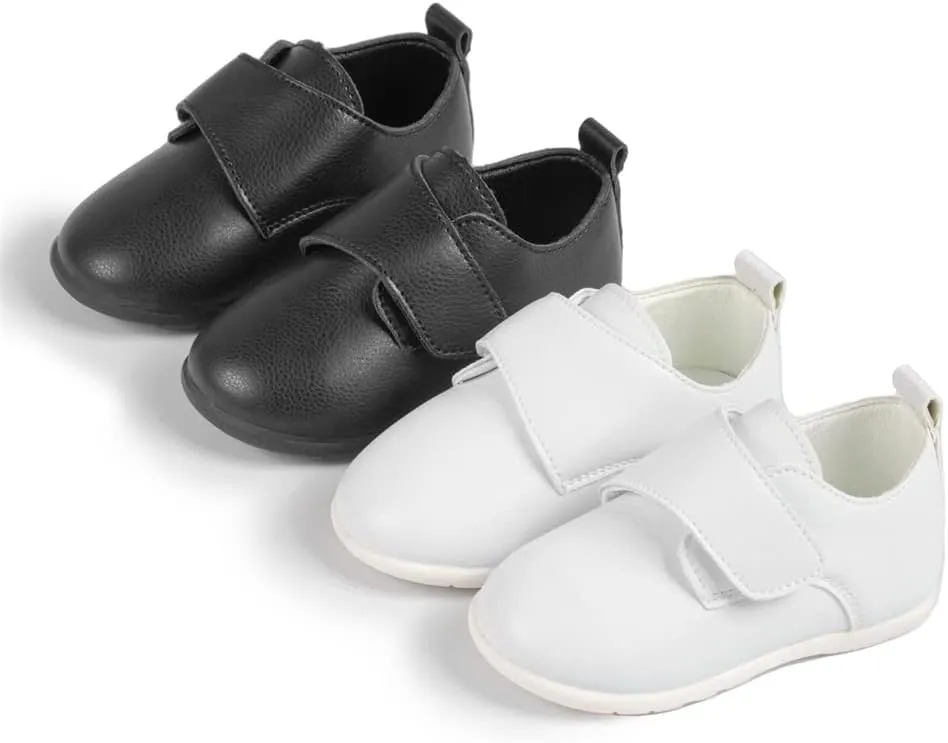 Meckior Infant Baby Boys Girls Classic PU Leather Wedding Loafers Brogue Toddler Oxford Dress Shoes First Steps Walking Flat Lazy Crib Shoe