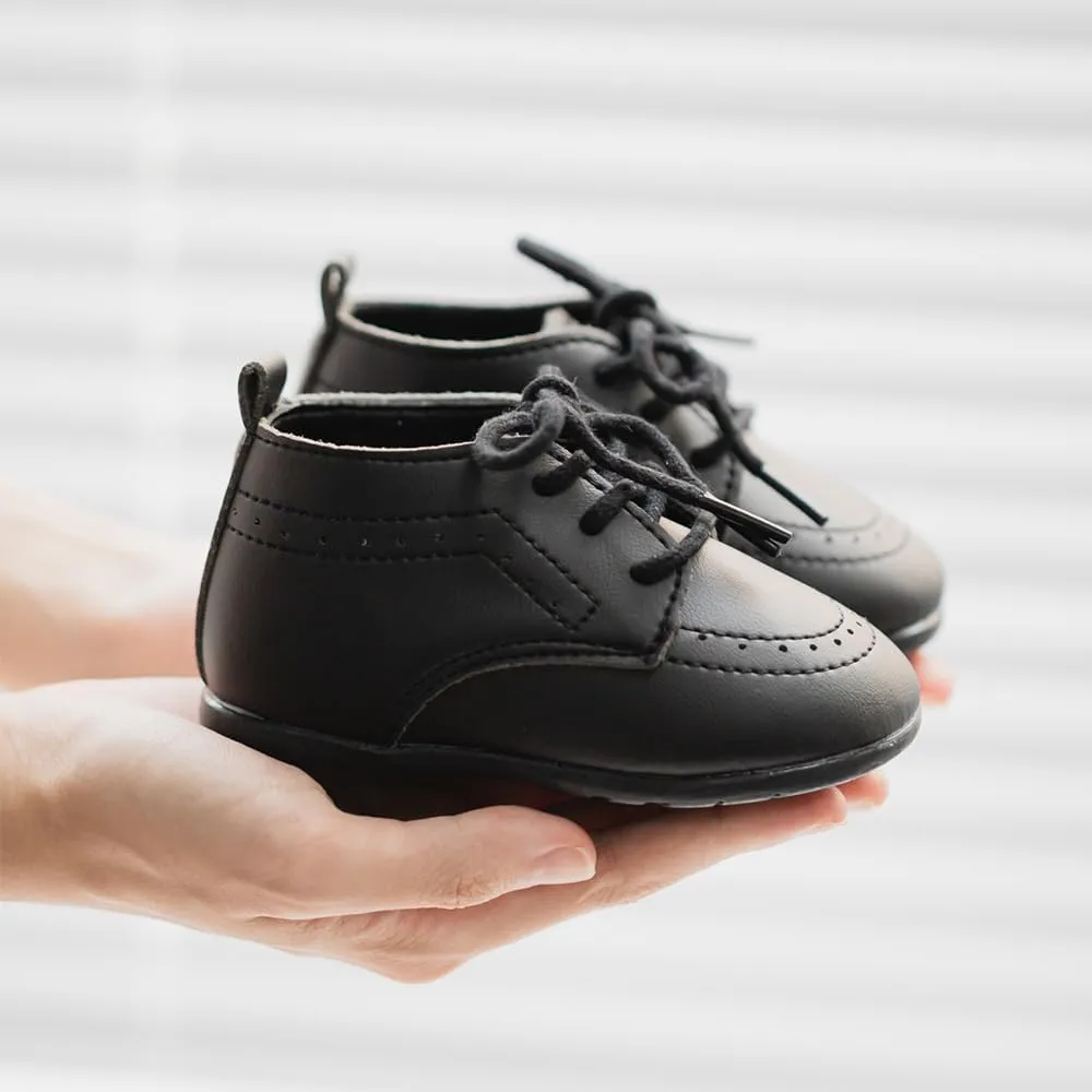 Meckior Infant Baby Boys Girls Classic PU Leather Wedding Loafers Brogue Toddler Oxford Dress Shoes First Steps Walking Flat Lazy Crib Shoe