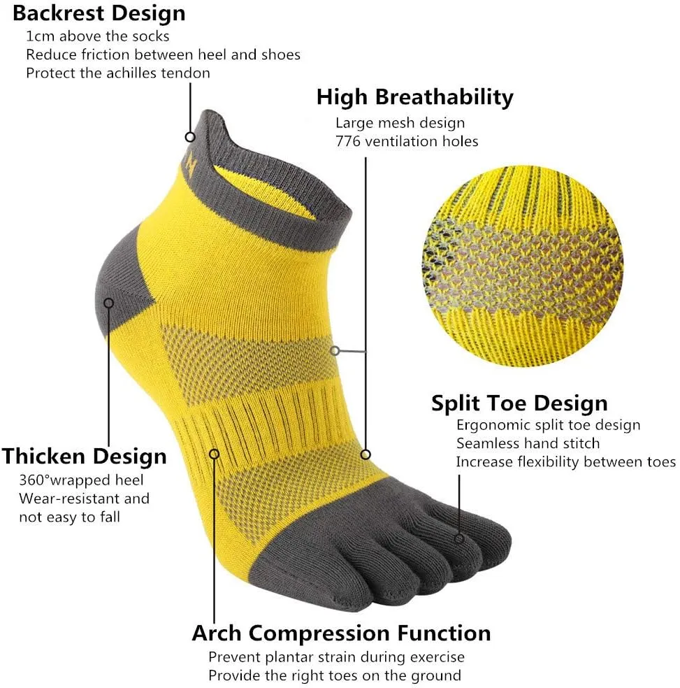 MEIKAN Toe Socks （2022New）, Running Socks for Men & Women, 3 Pairs of Unisex Sneaker Sports Socks…