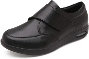 Memory Foam Air Cushion Elderly Shoes Edema Shoes, for Grandma Grandpa Elderly Walking Shoes, for Diabetic Arthritis Swollen Footwear,Black-35