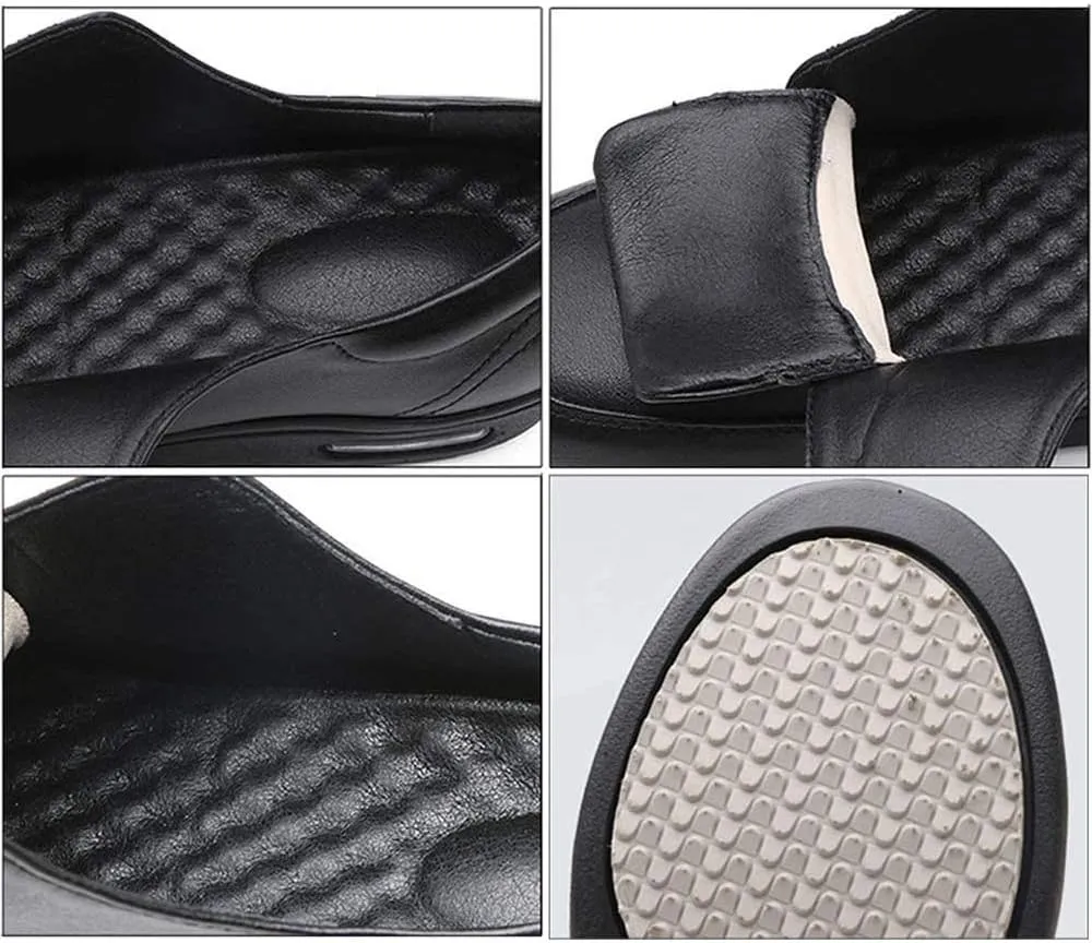 Memory Foam Air Cushion Elderly Shoes Edema Shoes, for Grandma Grandpa Elderly Walking Shoes, for Diabetic Arthritis Swollen Footwear,Black-35