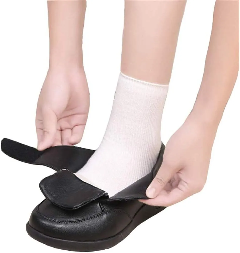 Memory Foam Air Cushion Elderly Shoes Edema Shoes, for Grandma Grandpa Elderly Walking Shoes, for Diabetic Arthritis Swollen Footwear,Black-35