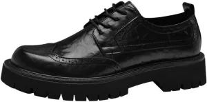 Men's Brogue Oxfords Shoes Fashion Classic Carved Lace Up Leather Low Dress Shoes for Business Formal Daily Walking