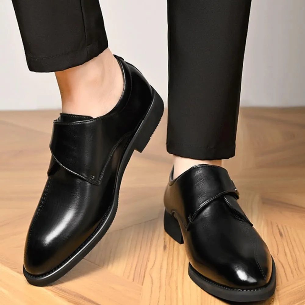 Men's Brogue Wingtip Retro Business Oxford Shoes Formal Dress Shoes Classic Leather Pointed Toe Slip-On Wedding Shoes