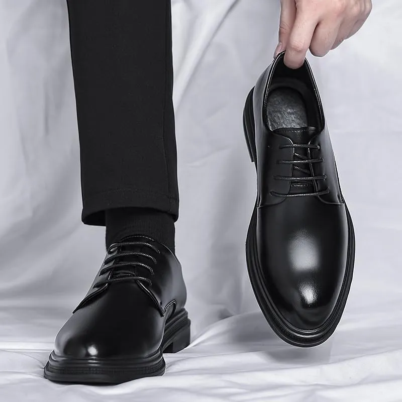 Men's Business Casual Dress Shoes Mens Italy Classic Lace-Up Brogue Oxfords Shoes Modern Formal Leather Derby Shoes(9.5)
