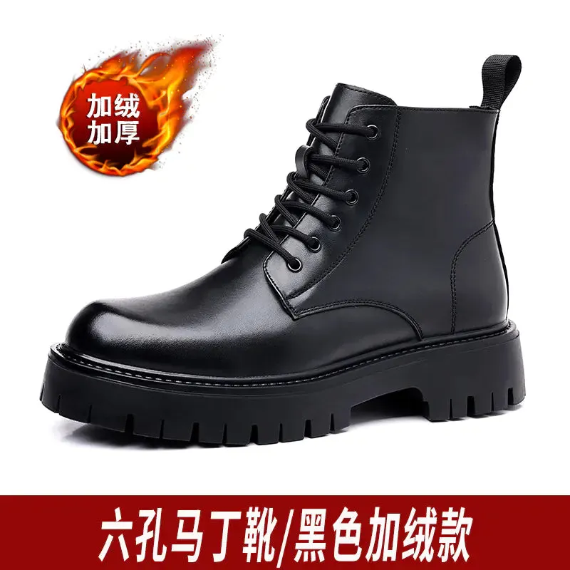 Men's Chelsea Ankle Boots - High-Top Leather Martin Boot