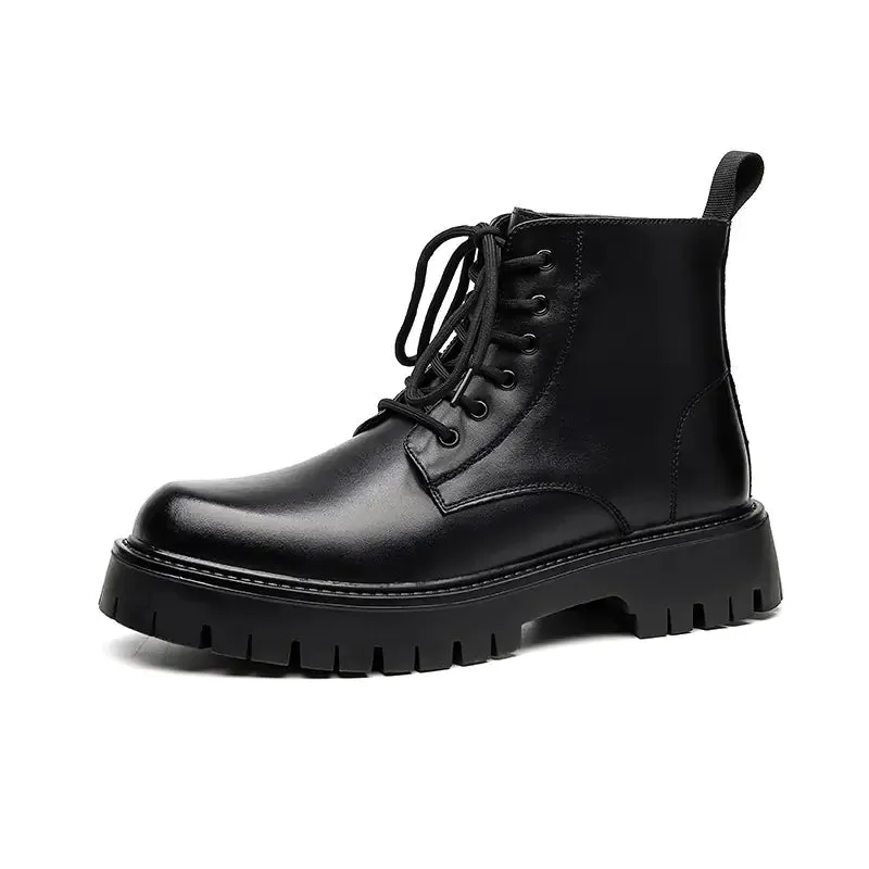 Men's Chelsea Ankle Boots - High-Top Leather Martin Boot