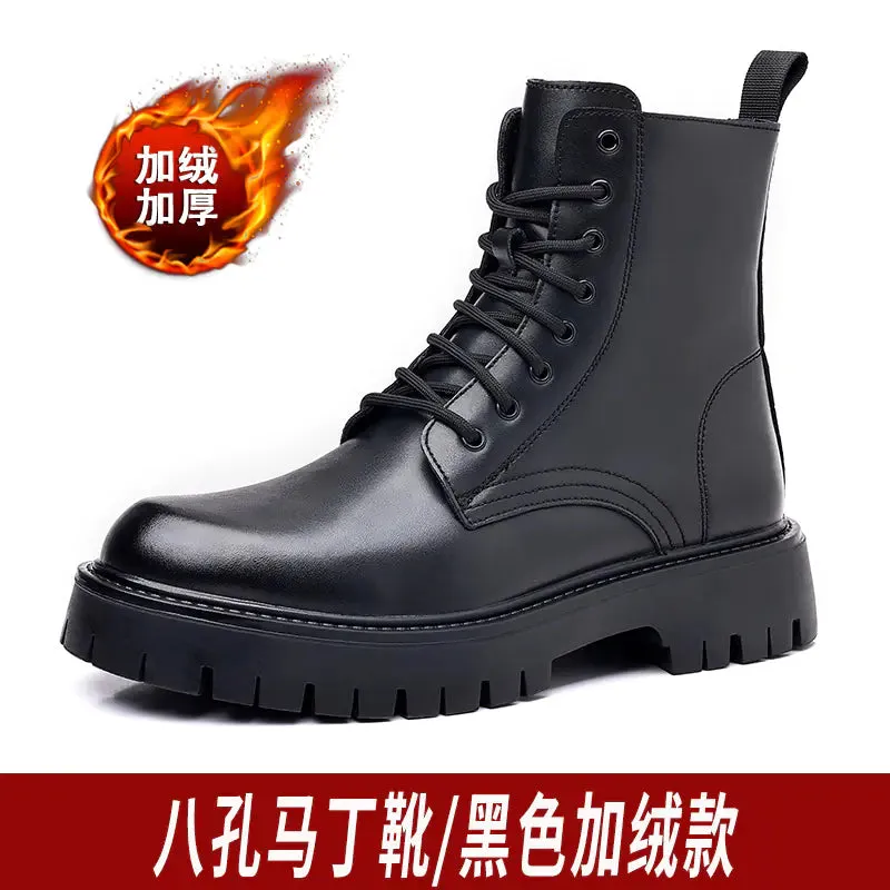 Men's Chelsea Ankle Boots - High-Top Leather Martin Boot