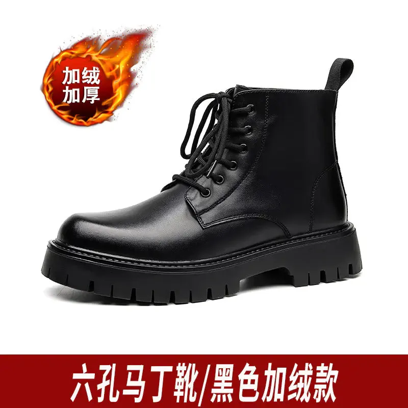 Men's Chelsea Ankle Boots - High-Top Leather Martin Boot