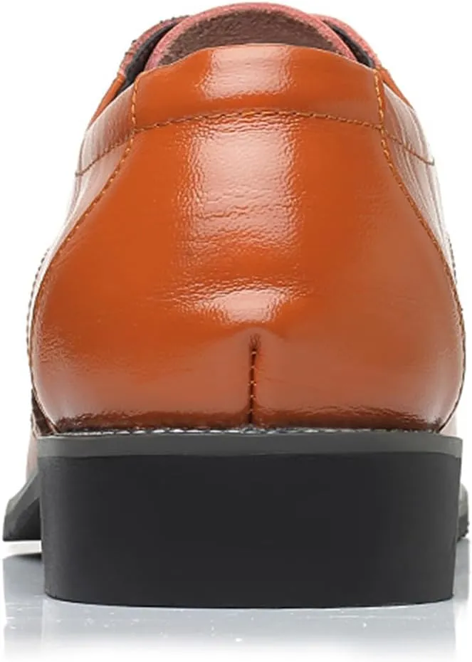 Men's Classic Leather Formal Business Oxford Wingtip Lace Up Retro Casual Dress Shoes for Men Comfortable
